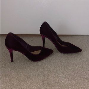 Maroon suede heels